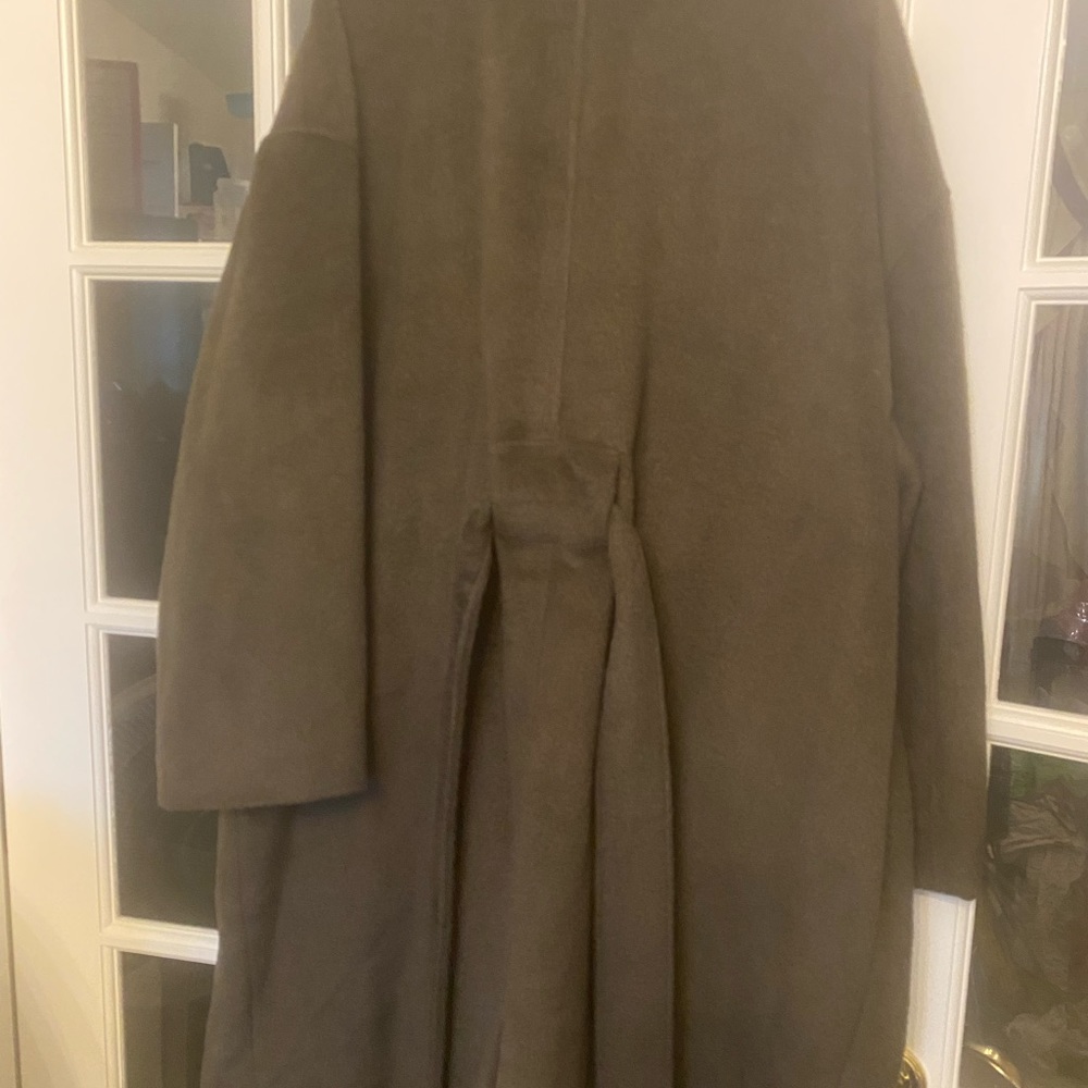 NEW ASOS Curve Oversized Mohair-like Maxi Trench Coat with Cargo Pockets - Picture 2 of 6